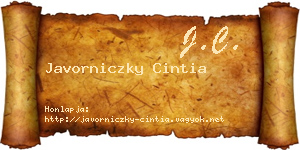 Javorniczky Cintia névjegykártya
